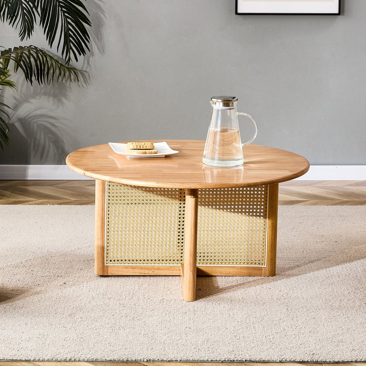Coffee Table with Rattan Accents N7312