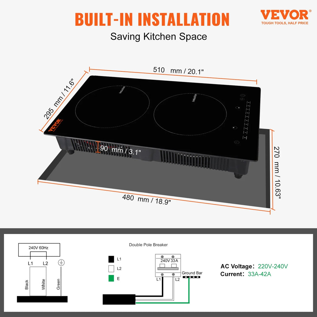 12 inch 2 Burners Electric Cooktop I705
