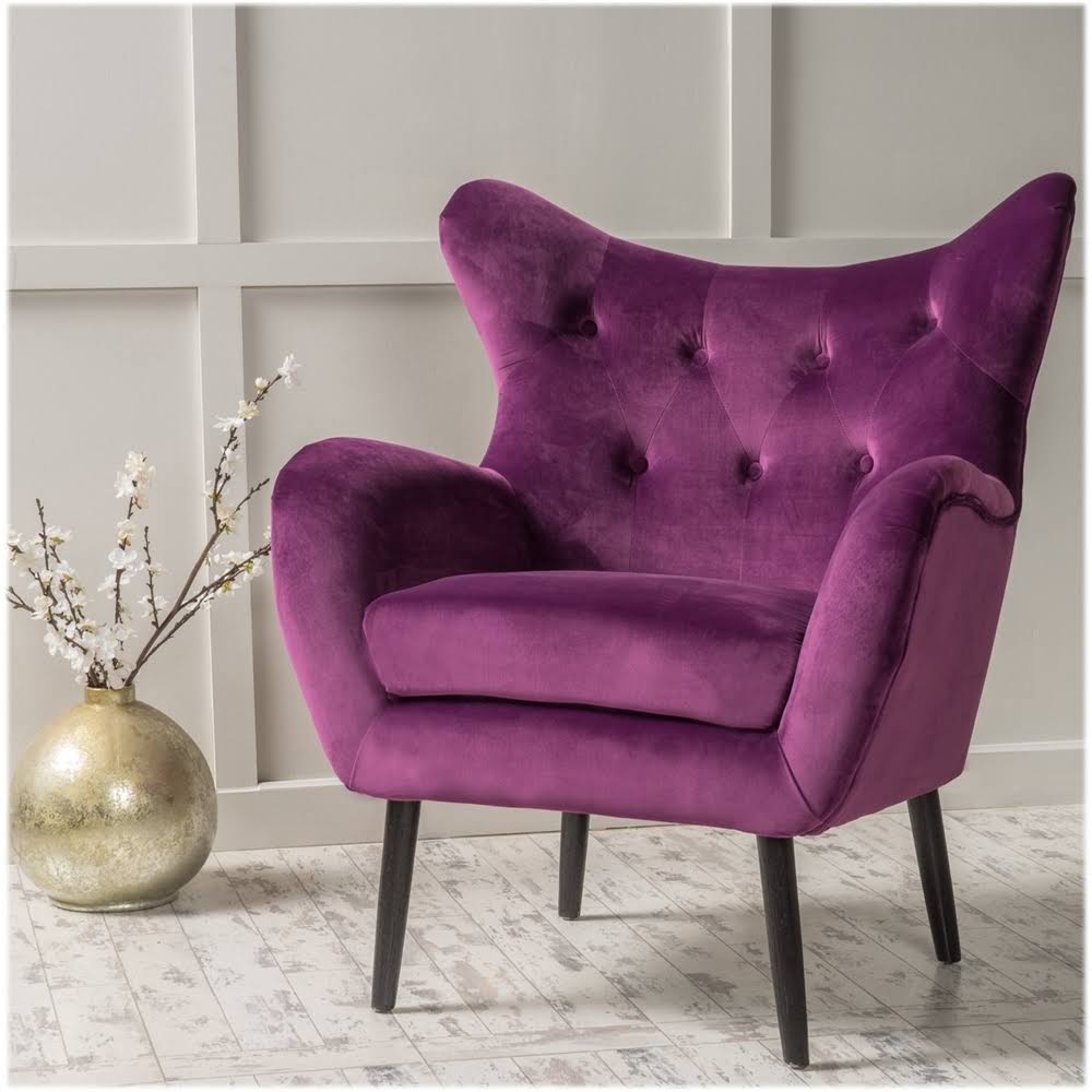 Fuchsia Velvet Armchair Y61048