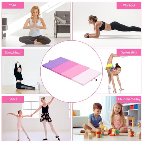 Gymnastics Mat 6'x3'x2'' Foldable Exercise Mat H110683