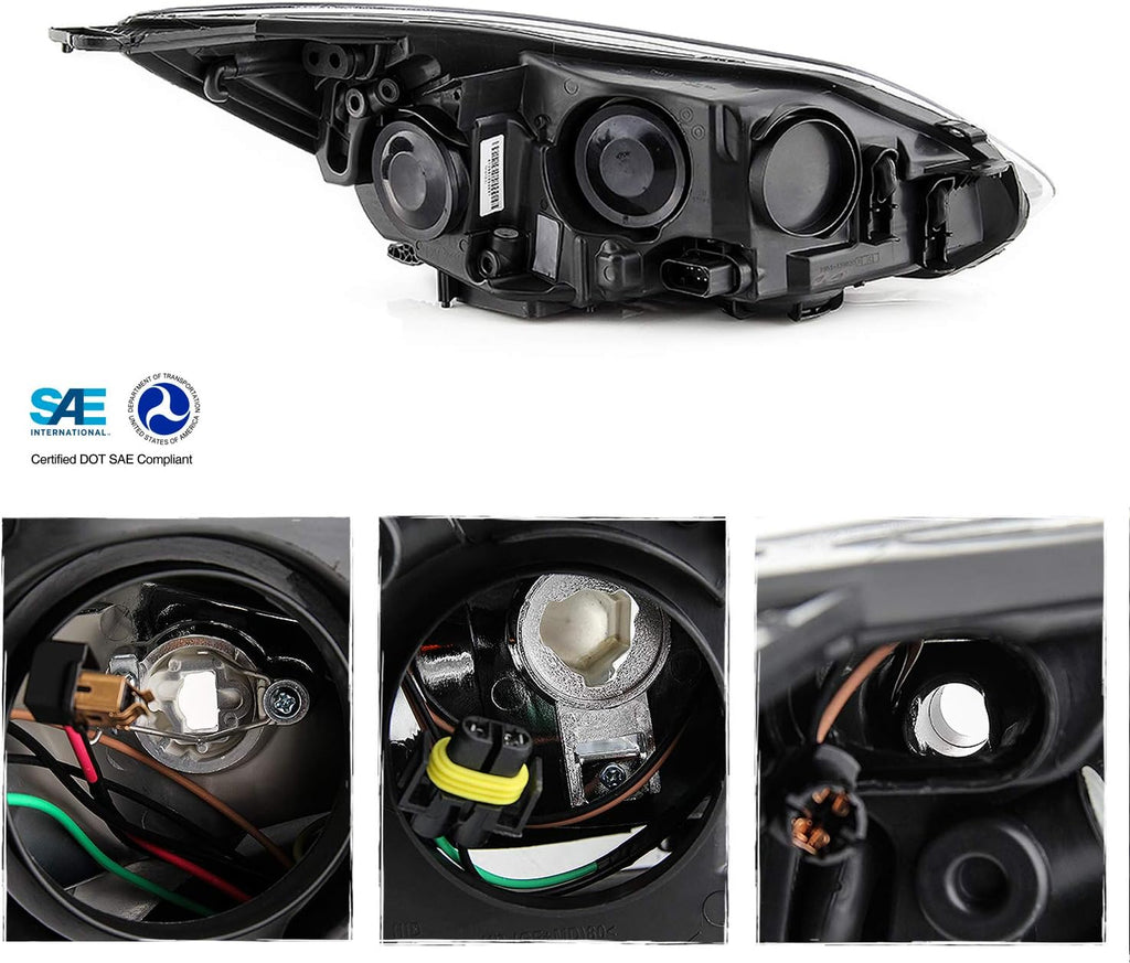 Chrome Trim Halogen Headlights Pair A8918