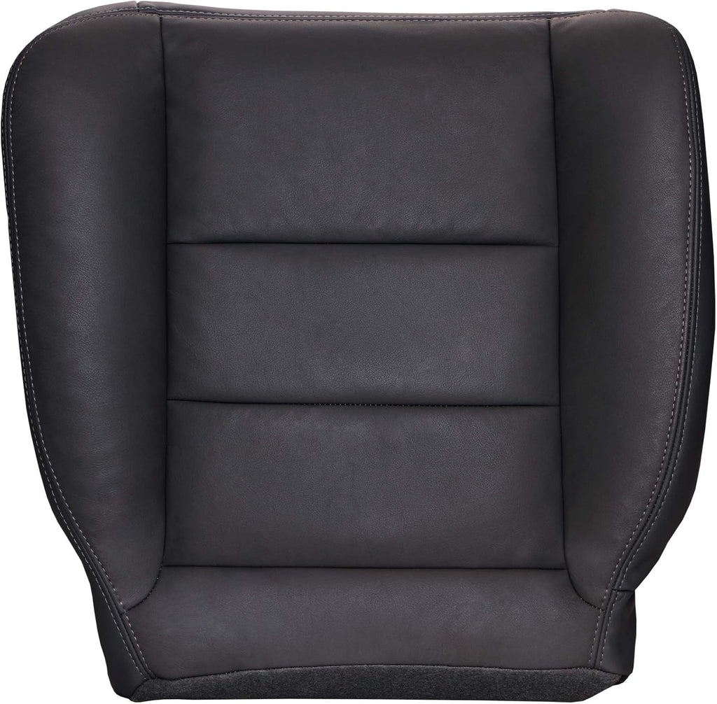 Driver Bottom Replacement Leather Seat Cover - Ebony Black S6876