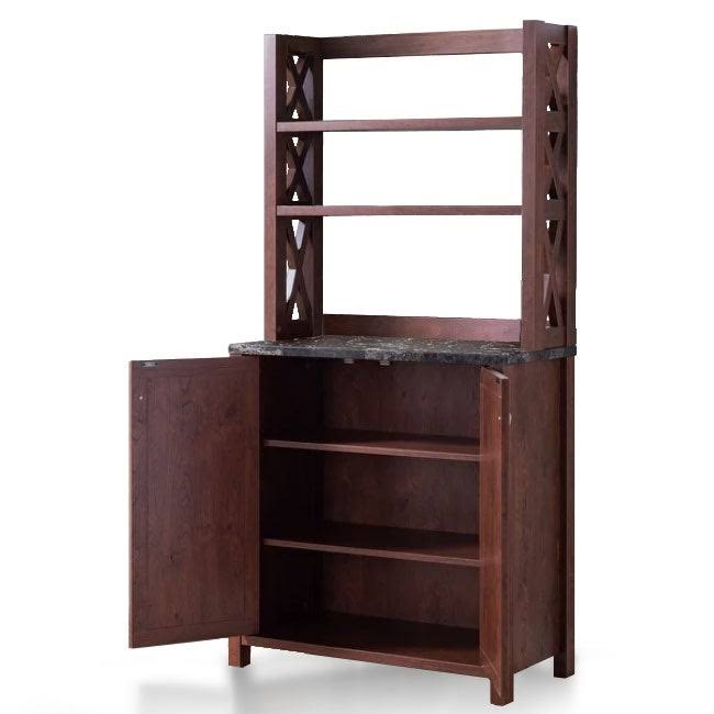 Rustic Walnut Kitchen Storage Hutch N3778