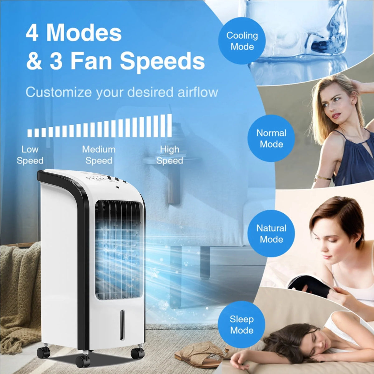 Portable Evaporative Air Cooler Fan with Remote Control S39527