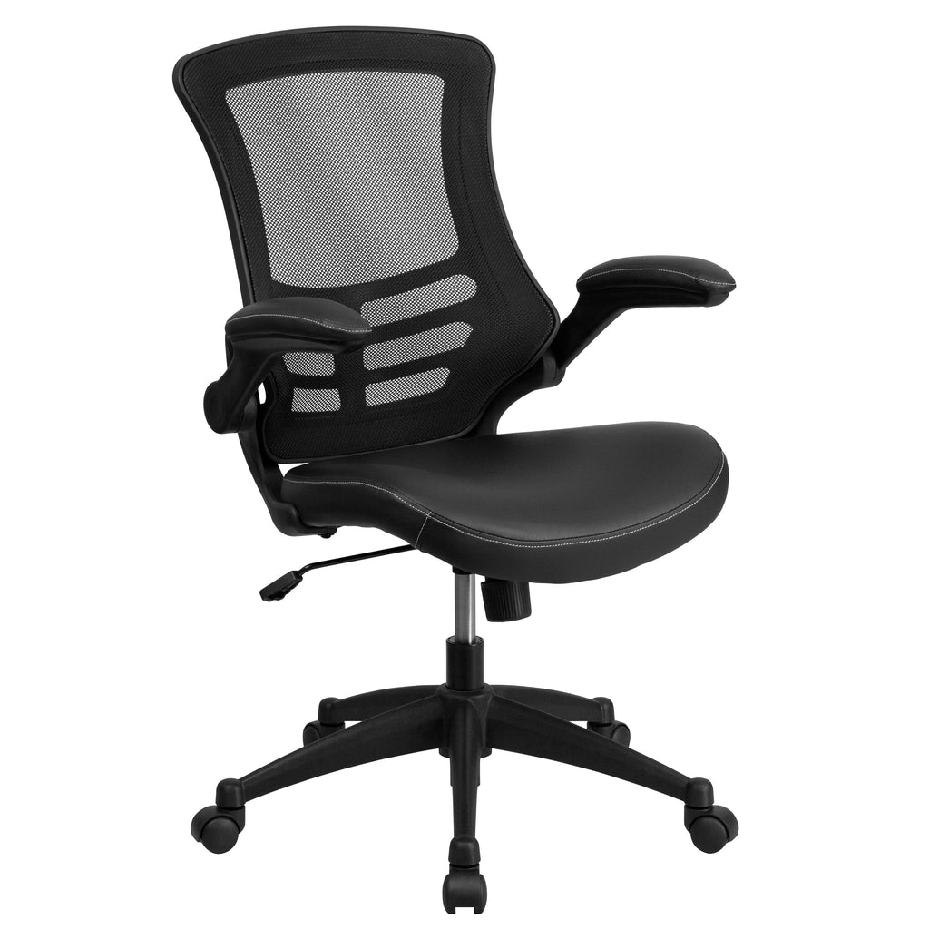 Black Computer Desk, Ergonomic Mesh Office Chair and Locking Mobile Filing Cabinet C2996