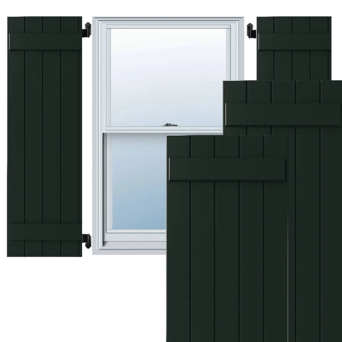 Chrome Composite Board-n-Batten Shutters (Per Pair) Z911961