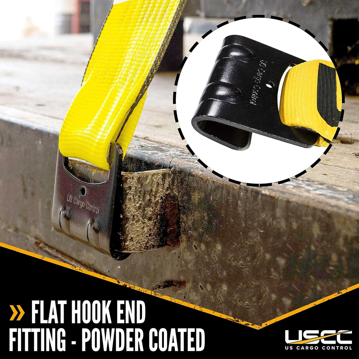 Yellow Fixed End Ratchet Straps U17680