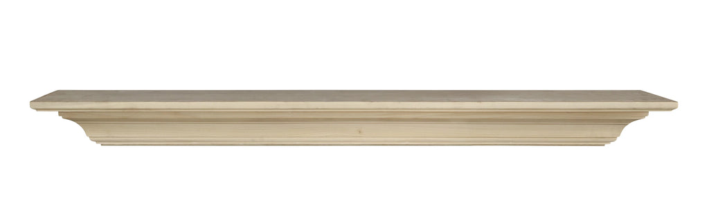 Unfinished Wood Mantel Shelf 60"L x 10"D x 5"H D95588