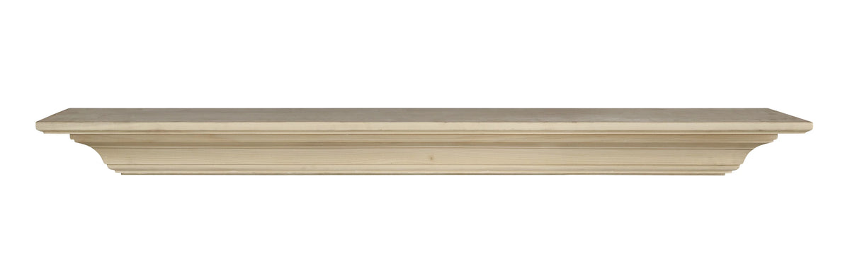 Unfinished Wood Mantel Shelf 60"L x 10"D x 5"H D95588