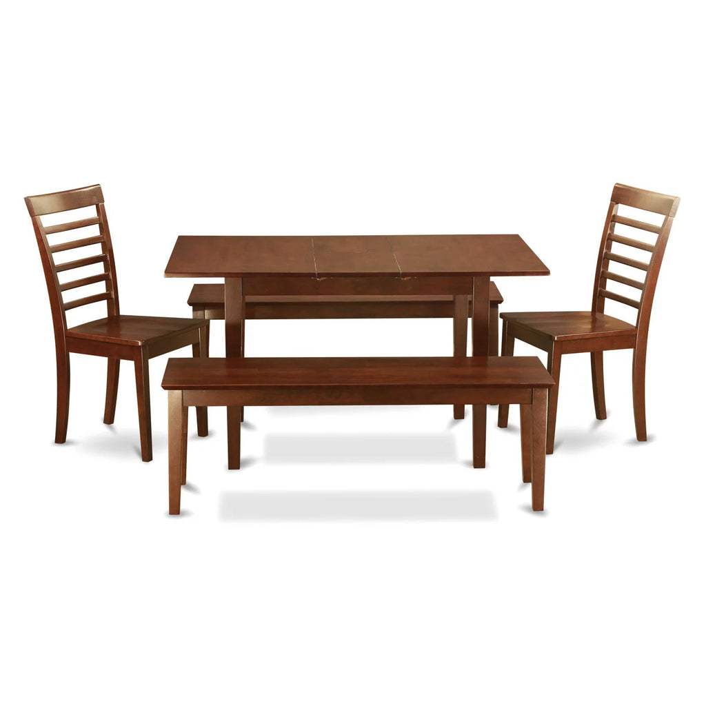 5 Pc Dining Set Table 2 Chairs 2 Benches K266