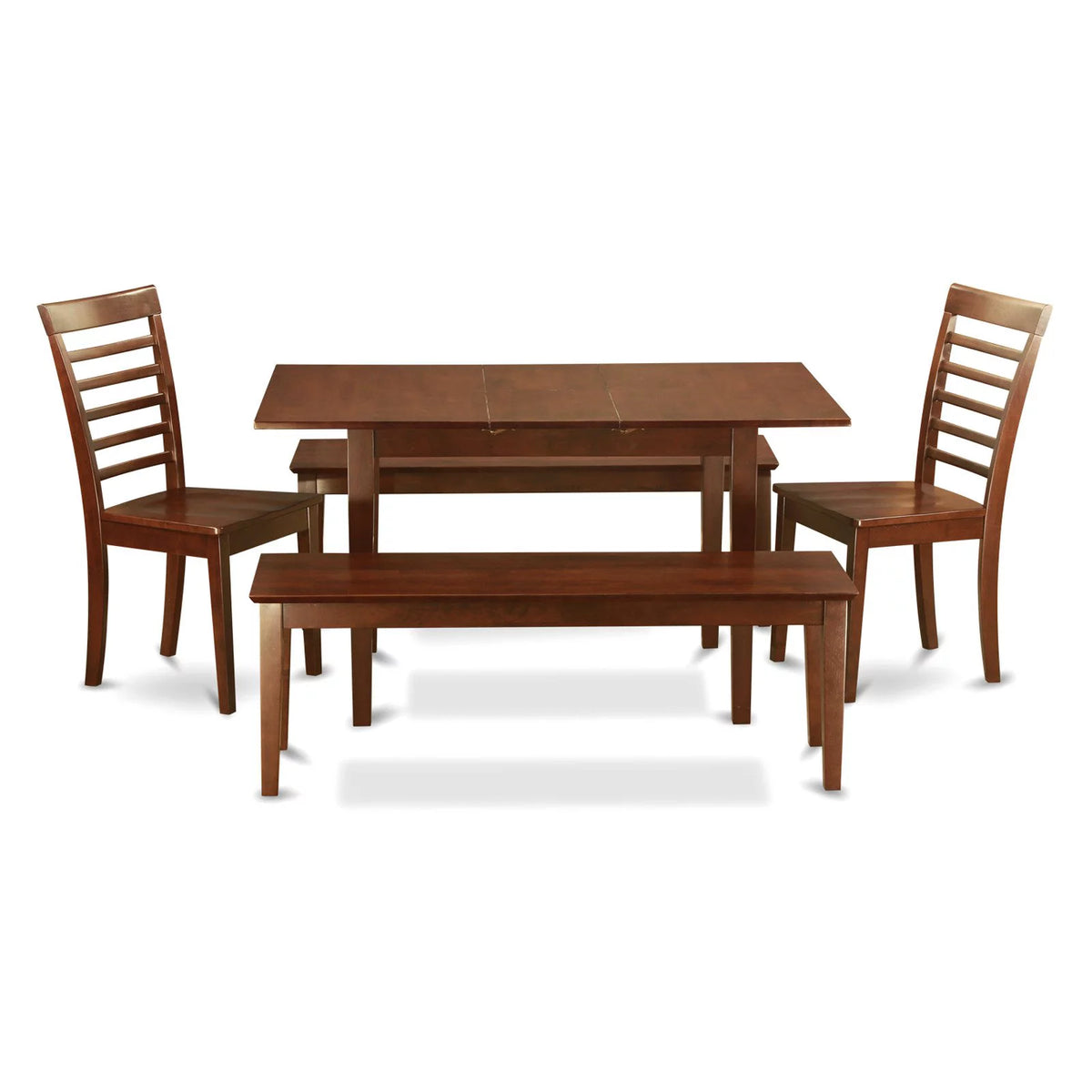 5 Pc Dining Set Table 2 Chairs 2 Benches K266