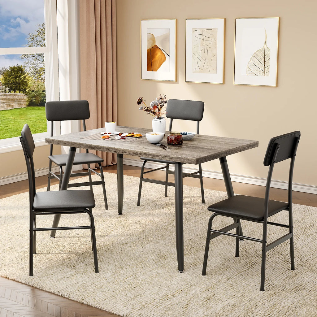 Dining Table Set for 4 Gray E6732