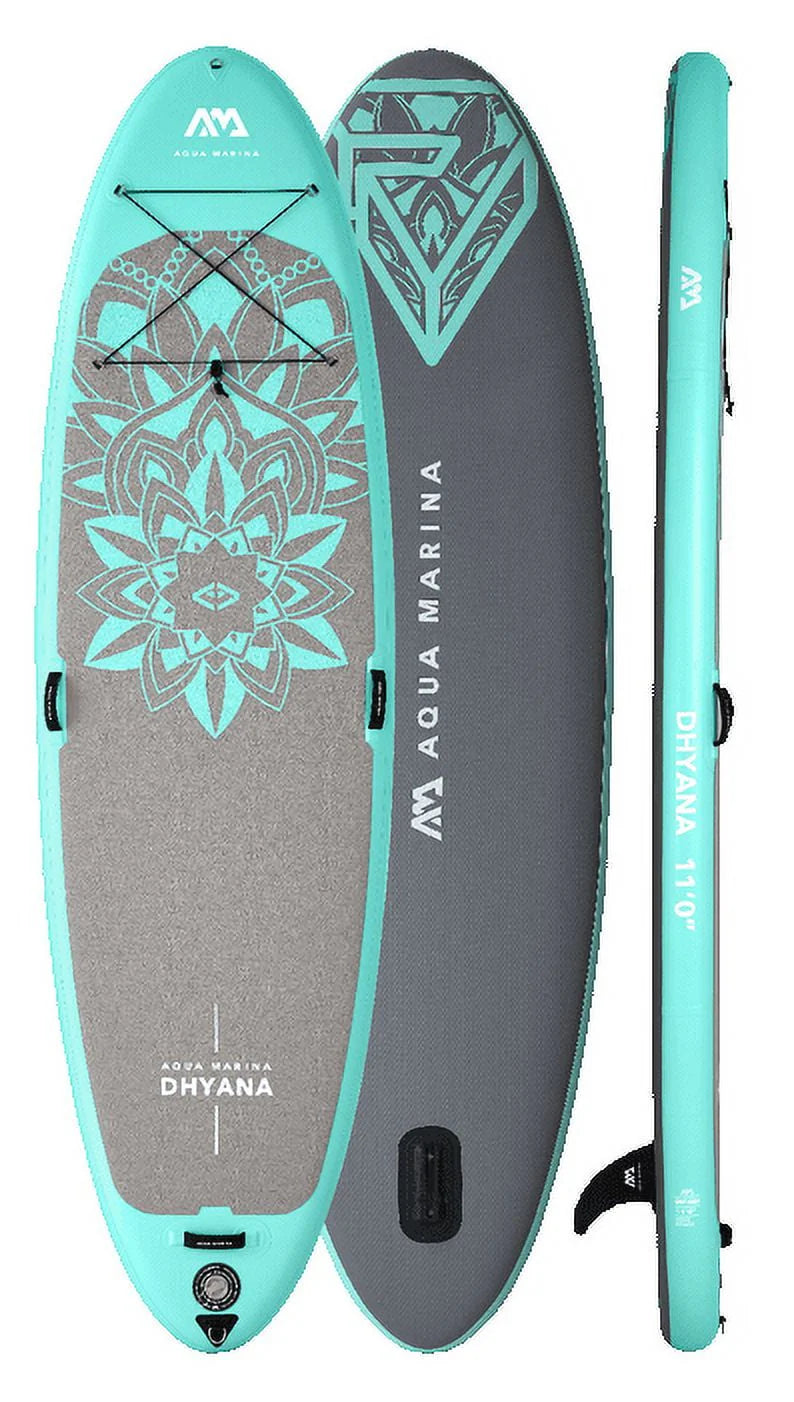 11'0 Inflatable Paddle Board with Carry Bag, Paddle, Fin, Pump & Safety Harness H7814