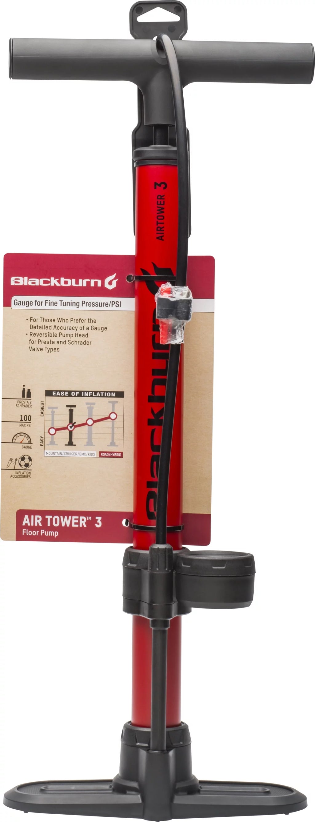 Bicycle Floor Pump with Mid Gauge T137