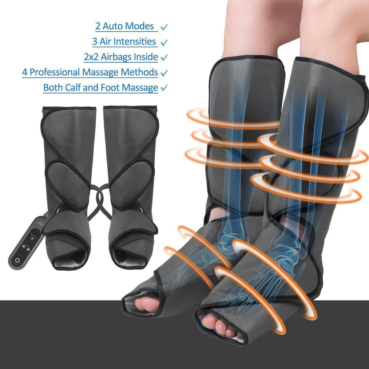 Leg Air Massager for Foot and Calf Circulation Massage with Handheld 3 A575