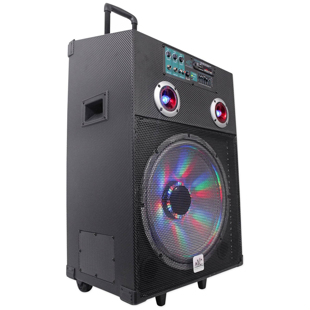 15x22 600W Rechargeable Powered Bluetooth Party Speaker with Mic E224