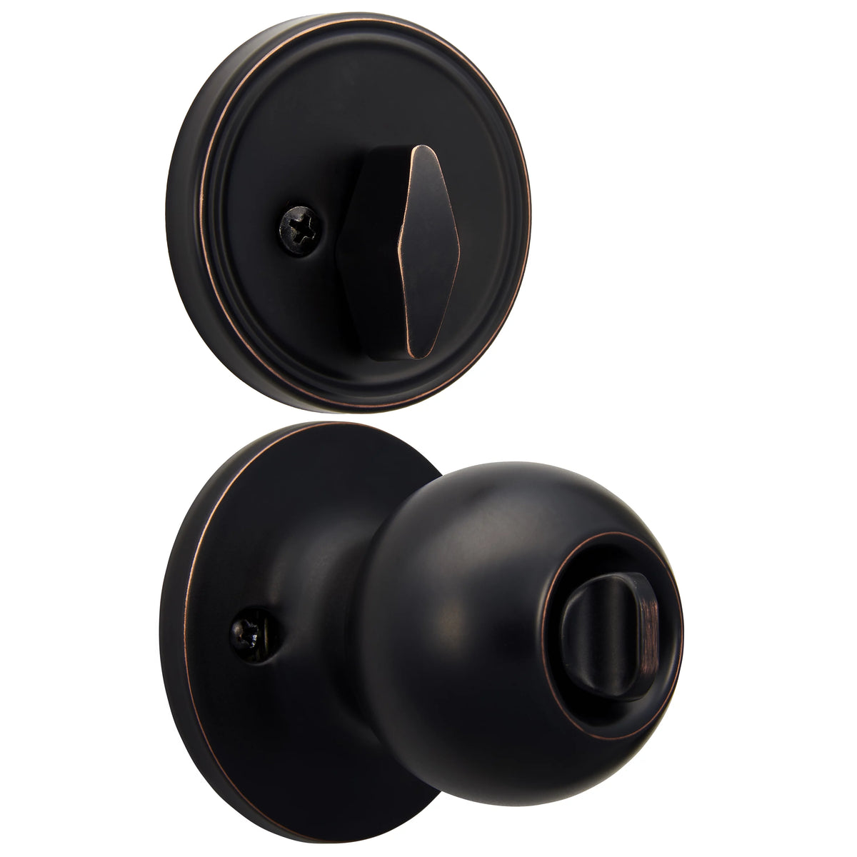 Antique Brass Ball Doorknob and Deadbolt Combo Pack U8116
