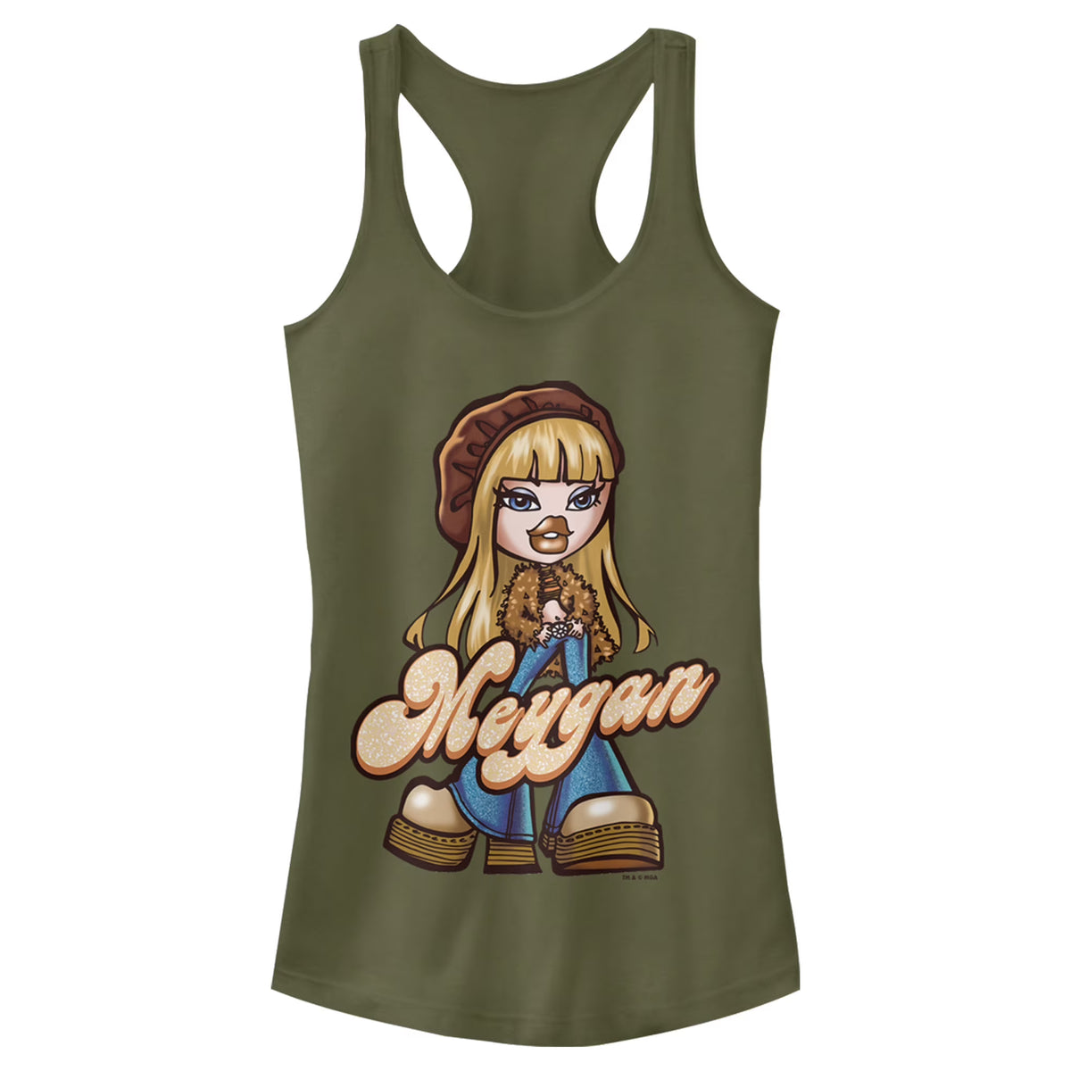 Military Green Racerback Tank Top I751756
