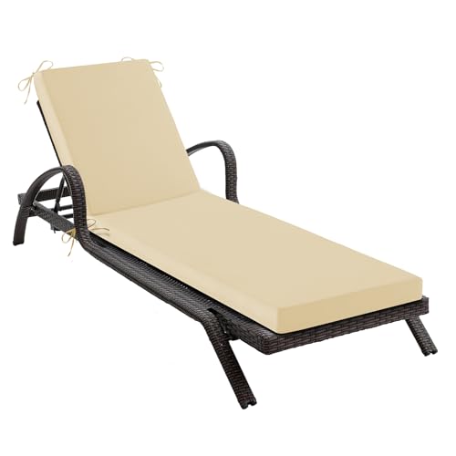 Waterproof Outdoor Chaise Lounge Cushion with Ties N457635