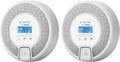 Wireless Interconnected Carbon Monoxide Detector, Replaceable Battery-Powered CO Alarm with Digital Display, Pack of 2 C3223