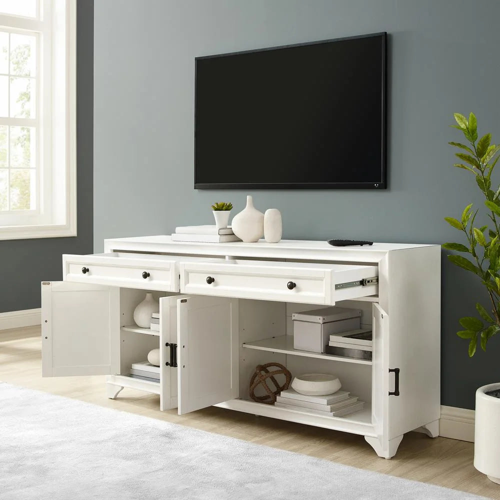 Distressed White Wood Sideboard P1217