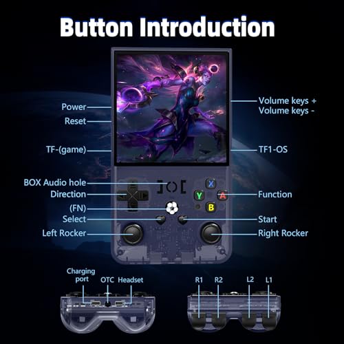 Black 4.0 Inch IPS Screen 64GB Retro Handheld Game Console U3955