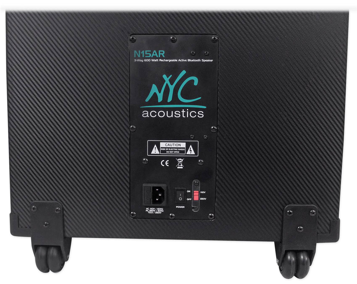 15x22 600W Rechargeable Powered Bluetooth Party Speaker with Mic E224