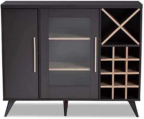 Dark Grey Oak Wine Cabinet W623