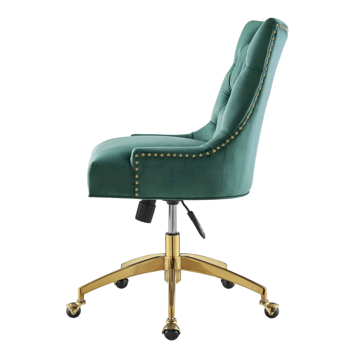 Velvet Gold Teal Blue Tufted Chair W515