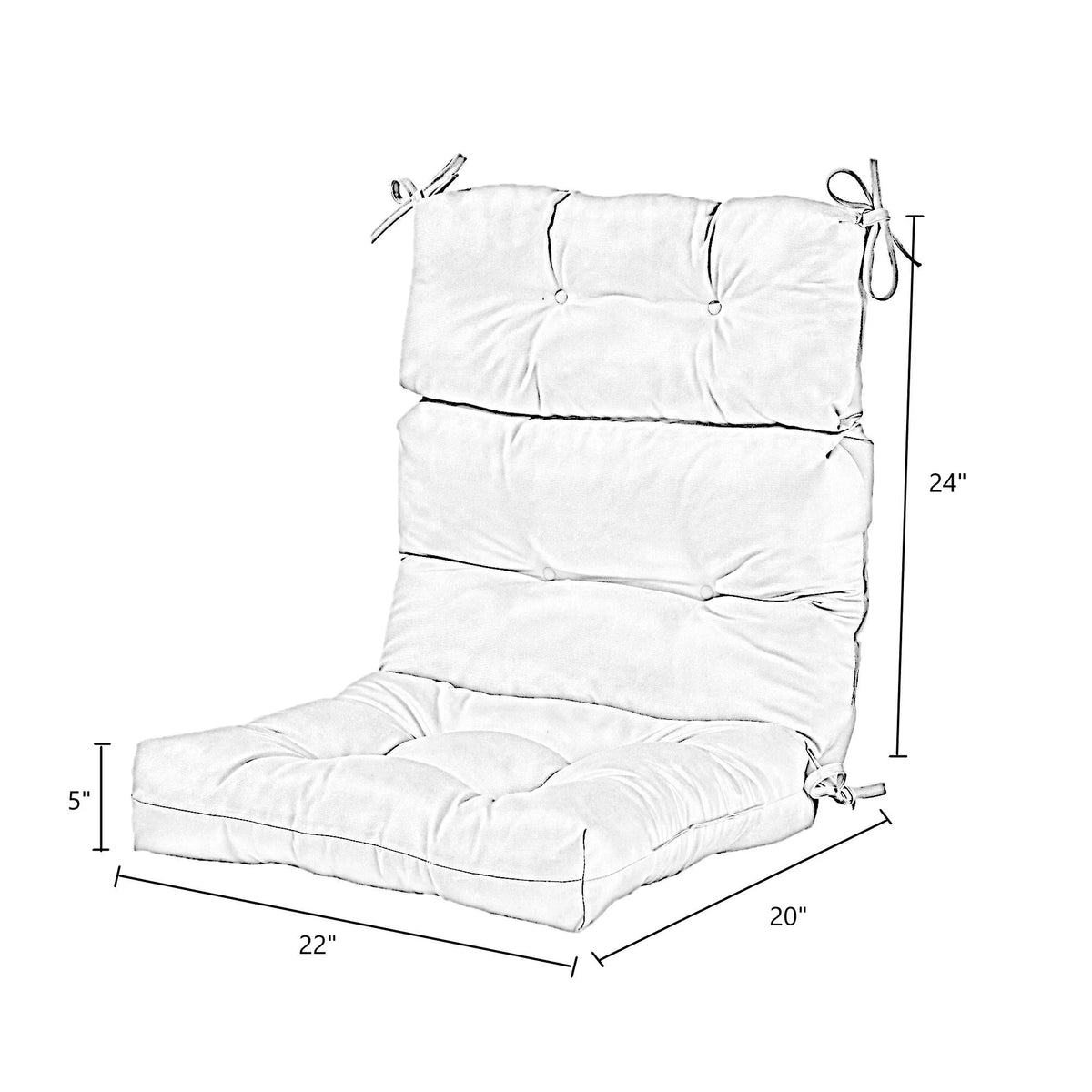 Heather Gray Outdoor High Back Chair Cushion Set of 2 S7883