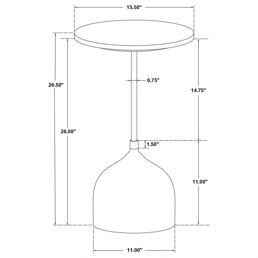 Contemporary Round Marble Top Side Table in Peach and Brown Y5174