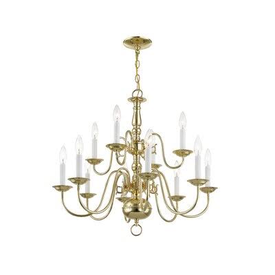 Polished Brass Candle Style Tiered Chandelier R9264