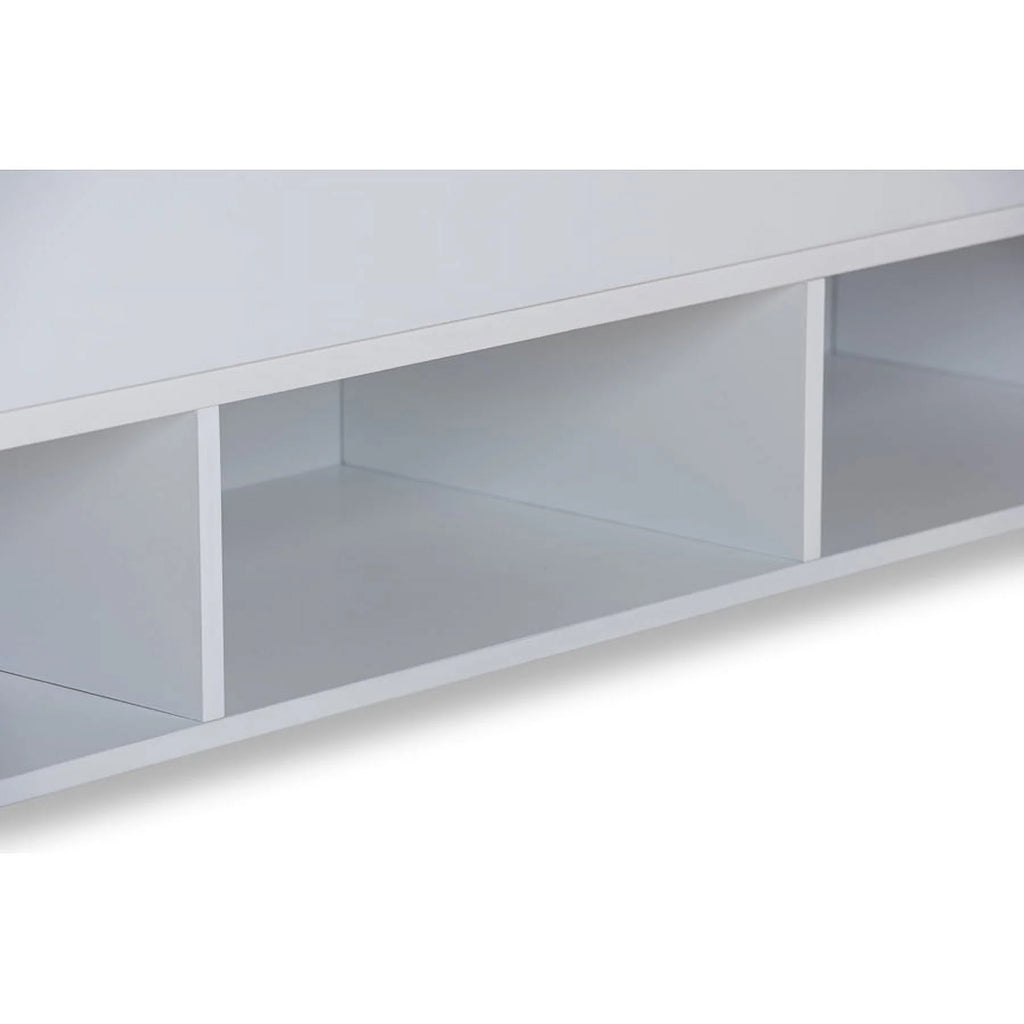 White Wood Twin Size Storage Platform Bed O11984