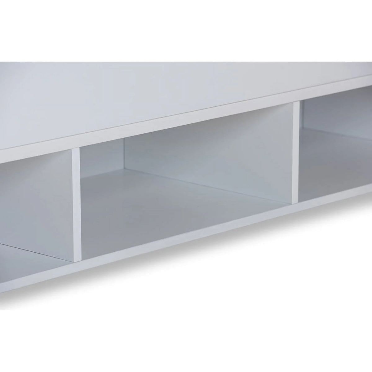 White Wood Twin Size Storage Platform Bed O11984