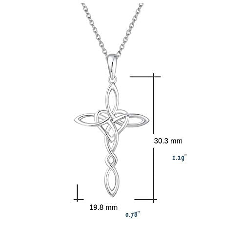 14K Gold Plated Sterling Silver Celtic Knot Cross Pendant Necklace L11112