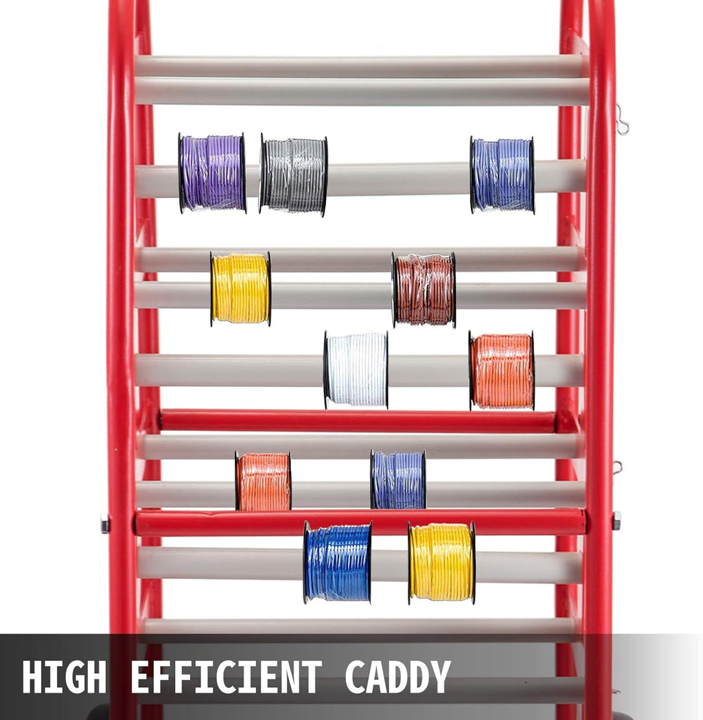 Wire Reel Caddy with Multiple Axles Cable Spool Holder & Dispenser O194543