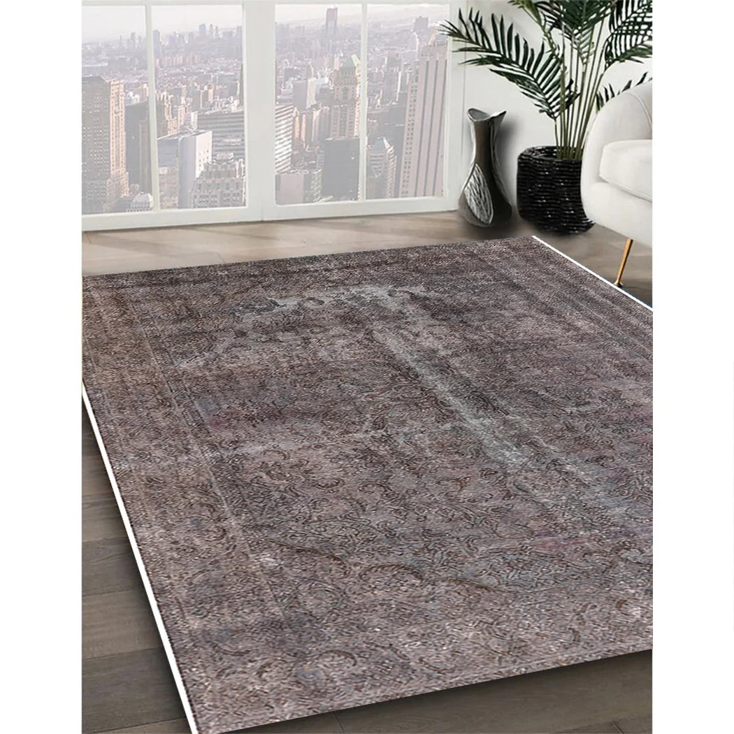 Gunmetal Gray Rectangle Oriental Area Rug Z972