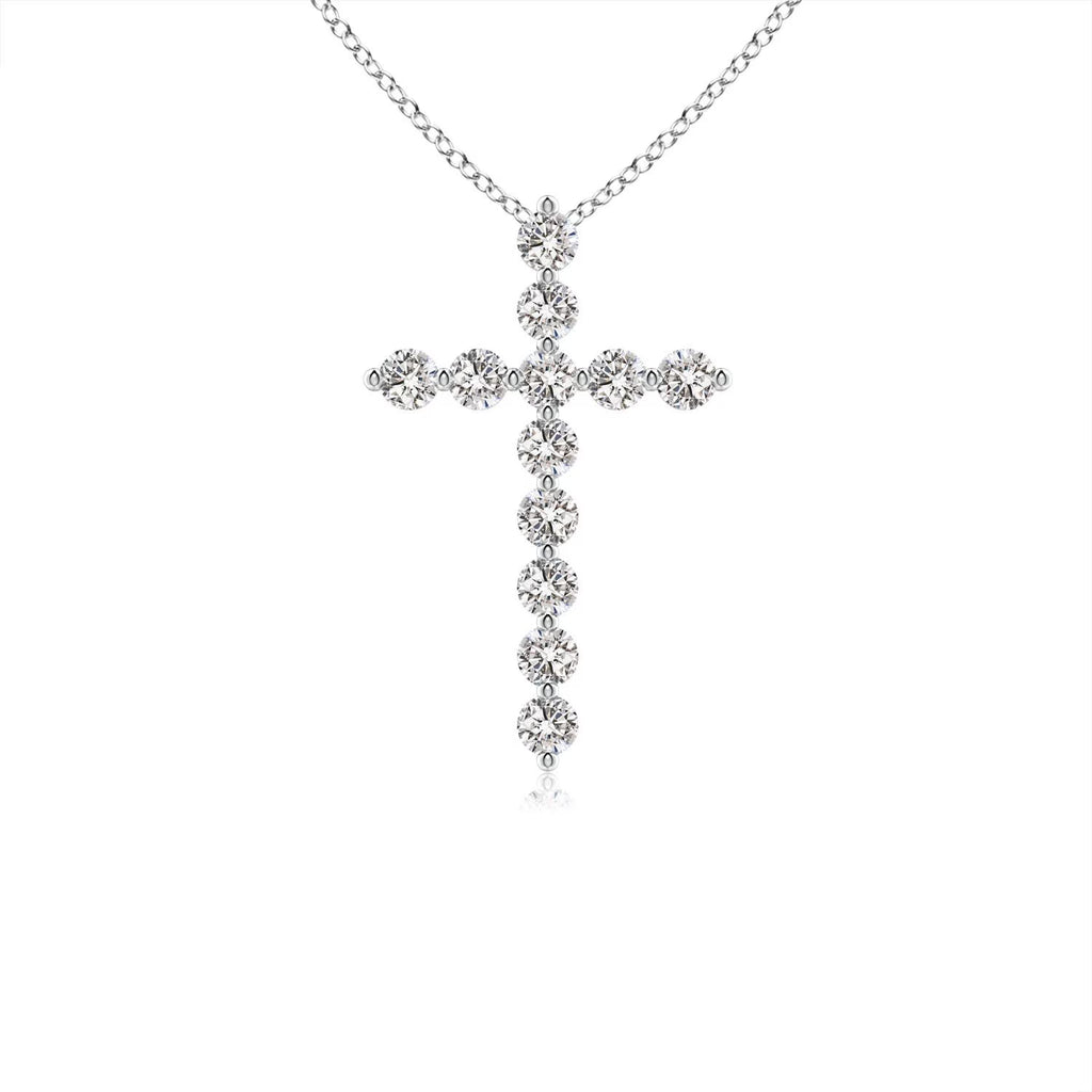 Diamond Cross Pendant Necklace in Platinum Y50755