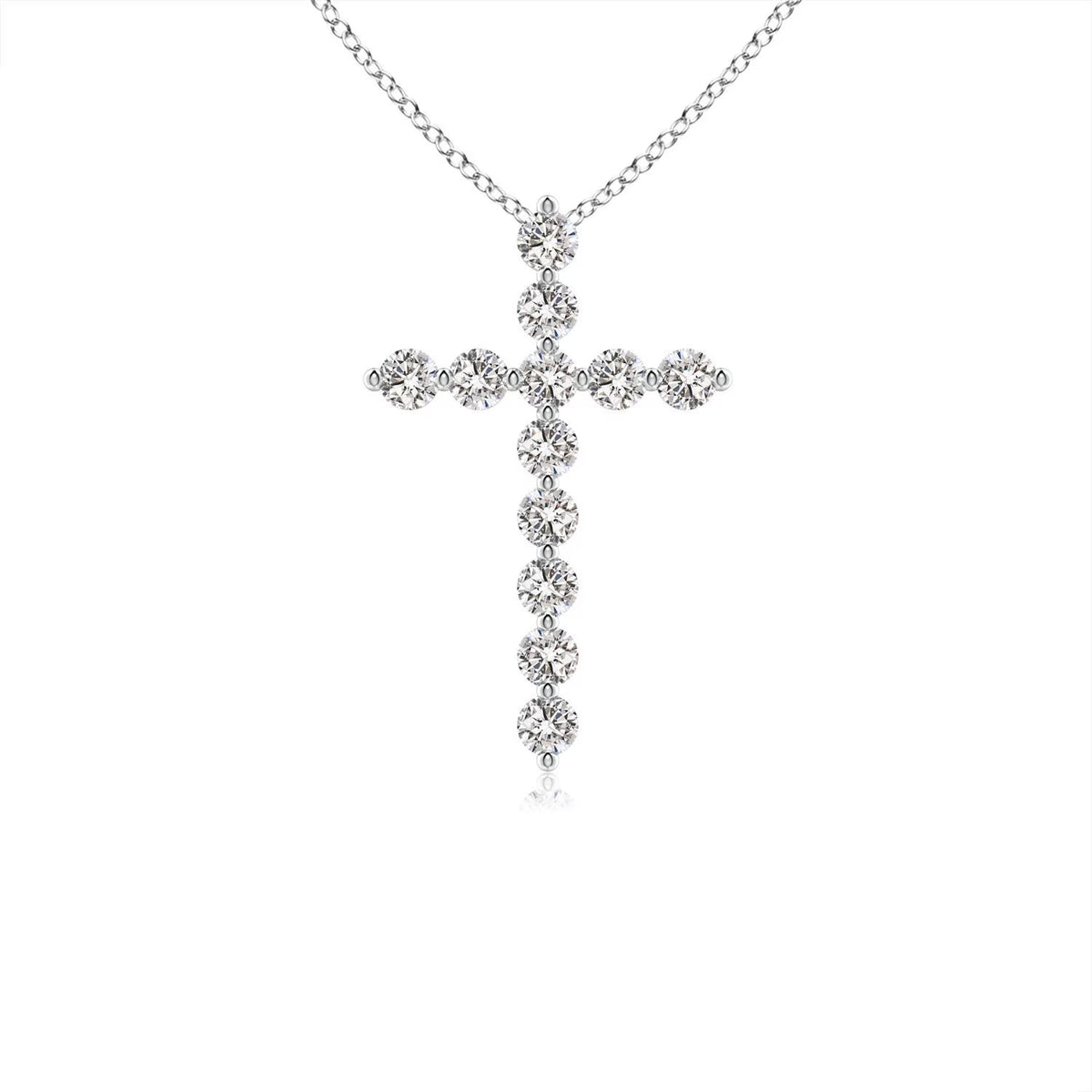 Diamond Cross Pendant Necklace in Platinum Y50755