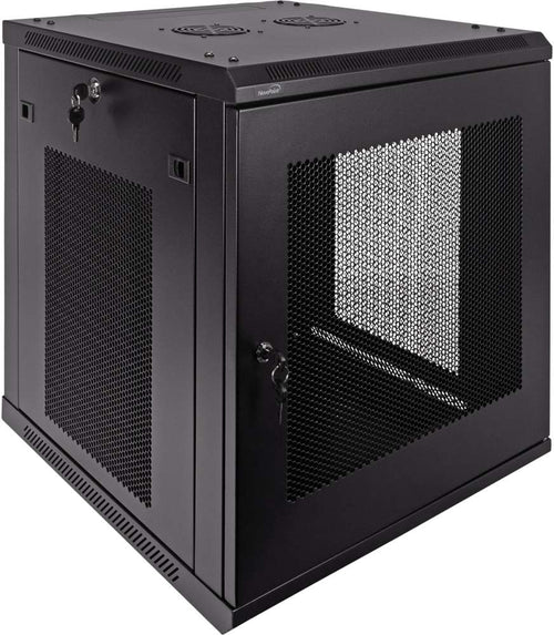 12U Wallmount Cabinet Enclosure 19-Inch Server Network Rack with Locking Perforated Door Black V281089