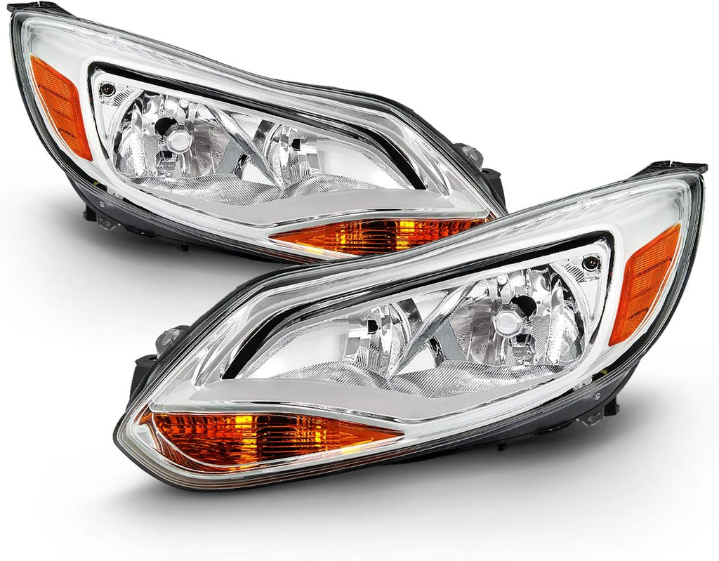 Chrome Trim Halogen Headlights Pair A8918