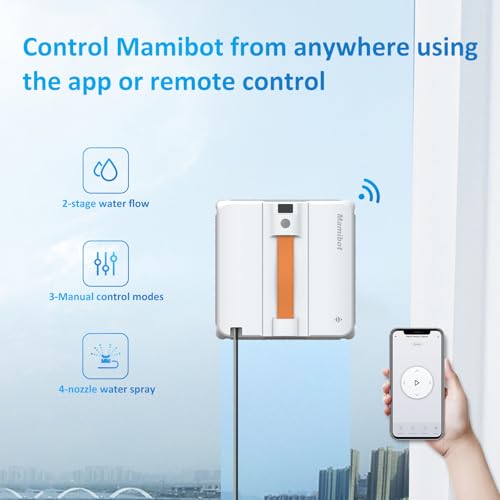 Window Cleaning Robot with 4 Spray Nozzles, 3200Pa Suction M4218