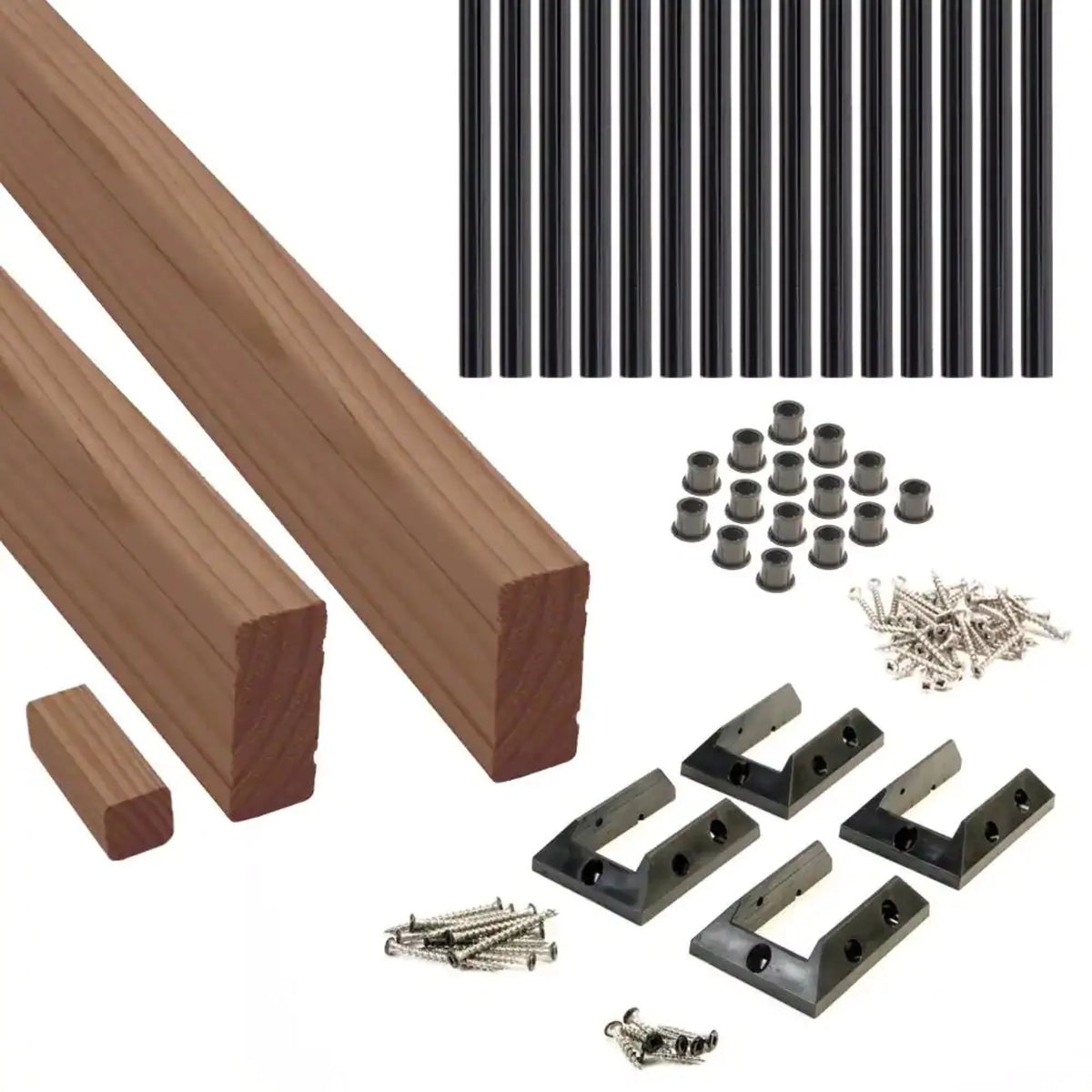 6 ft. Wood Railing Kit with Aluminum Round Balusters X897