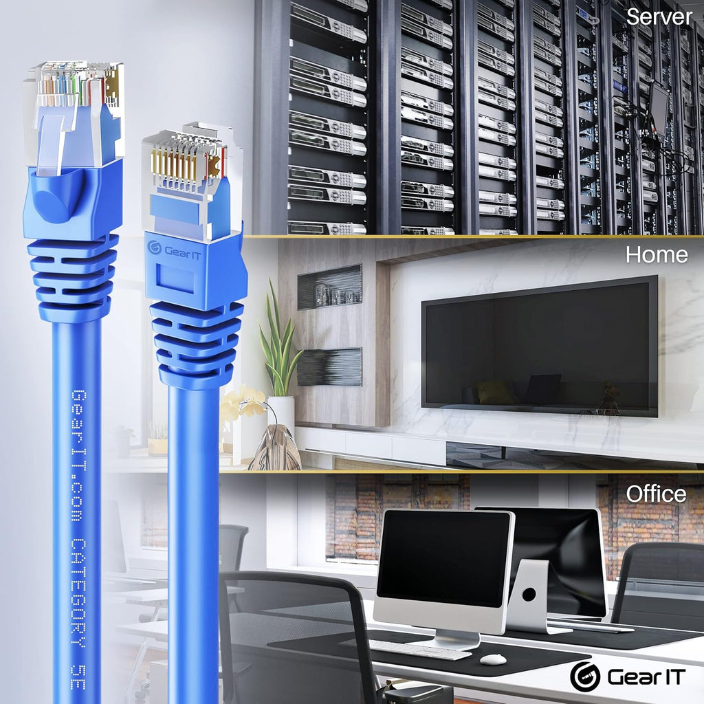 20-Pack Cat5e Ethernet Patch Cable 5 Feet Blue J8273