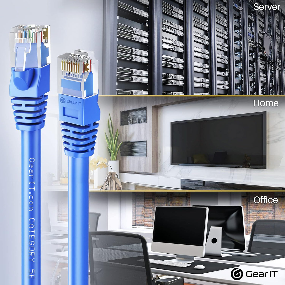 20-Pack Cat5e Ethernet Patch Cable 5 Feet Blue J8273