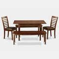 5 Pc Dining Set Table 2 Chairs 2 Benches K266