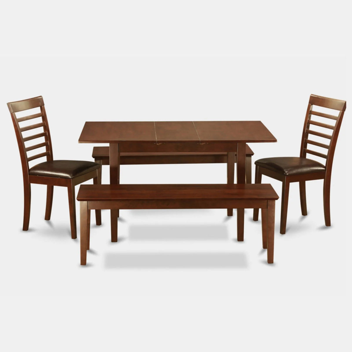 5 Pc Dining Set Table 2 Chairs 2 Benches K266