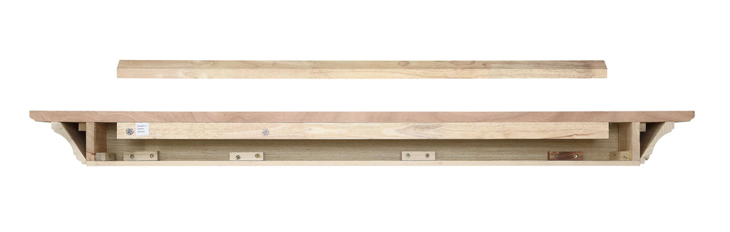 Unfinished Wood Mantel Shelf 60"L x 10"D x 5"H D95588