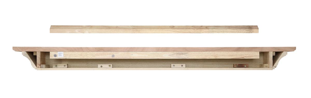 Unfinished Wood Mantel Shelf 60"L x 10"D x 5"H D95588