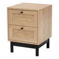 2-Drawer Mid-Century Wood End Table V376